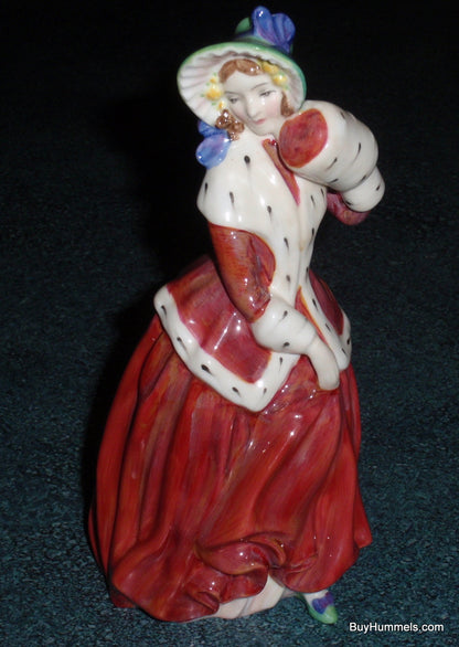 "Christmas Morn" Royal Doulton Figurine HN1992 - Lady in Red Coat (7")