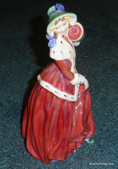 "Christmas Morn" Royal Doulton Figurine HN1992 - Lady in Red Coat (7")