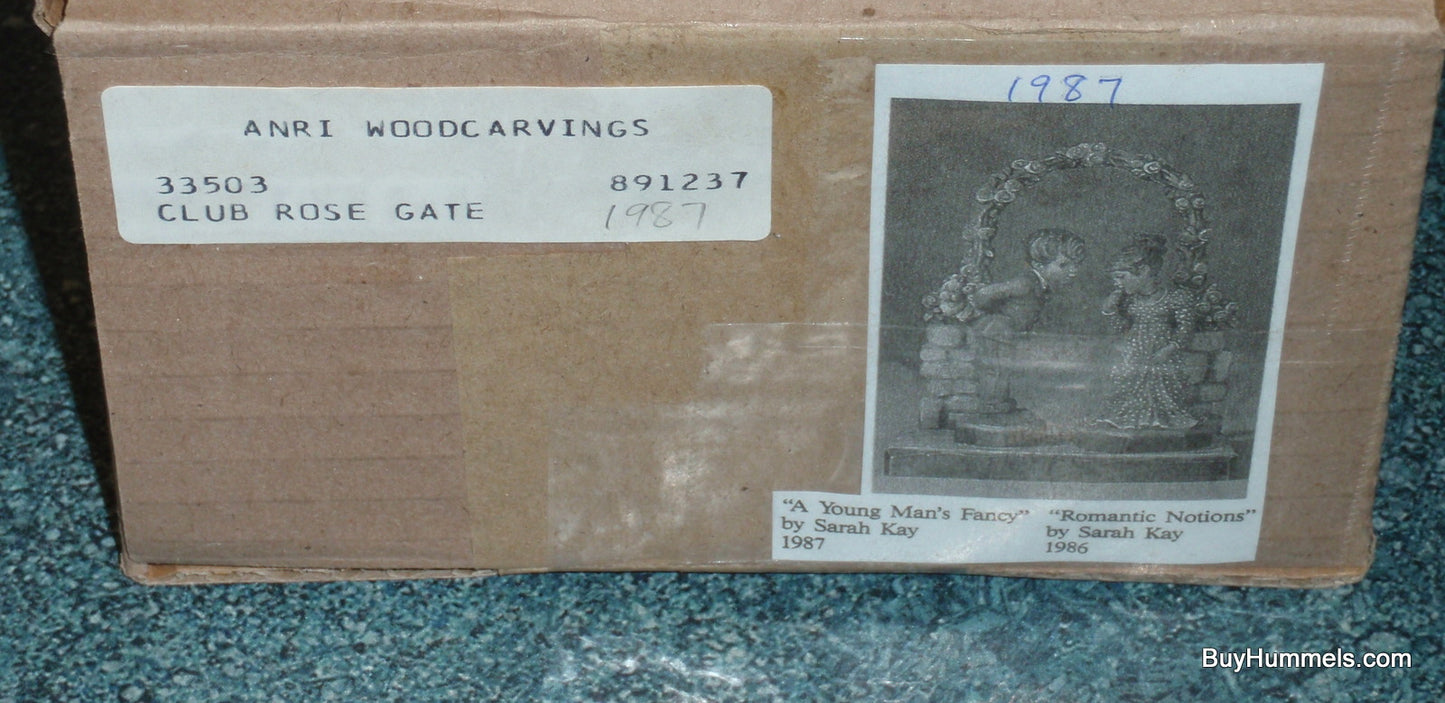 Anri Sarah Kay "Romantic Notions" and Young Man's Fancy" Figurines With Rosegate