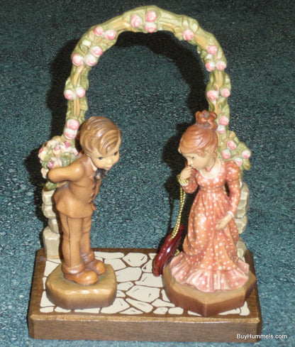 Anri Sarah Kay "Romantic Notions" and Young Man's Fancy" Figurines With Rosegate