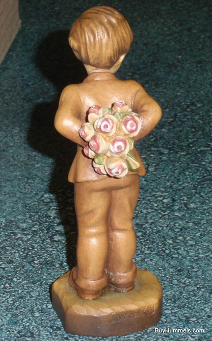 Anri Sarah Kay "Romantic Notions" and Young Man's Fancy" Figurines With Rosegate