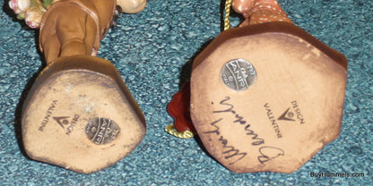 Anri Sarah Kay "Romantic Notions" and Young Man's Fancy" Figurines With Rosegate