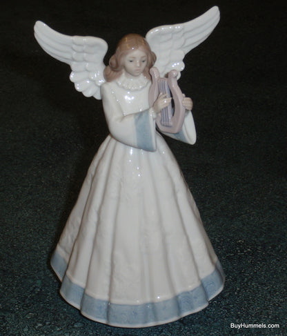 "Heavenly Harpist" Lladro Tree Topper Figurine #5830 - Angel with Harp