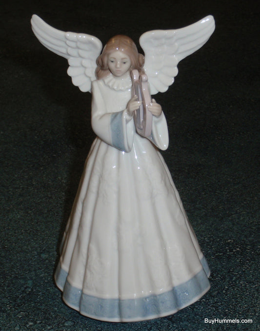 Lladro 5830 Heavenly Harpist Angel Tree Topper Figurine