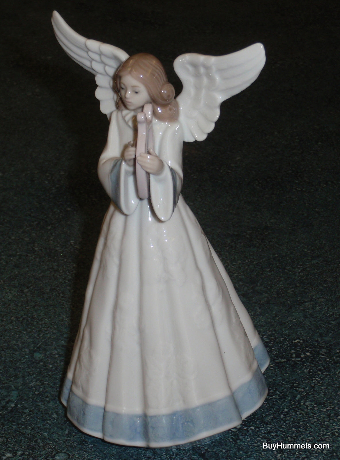 "Heavenly Harpist" Lladro Tree Topper Figurine #5830 - Angel with Harp