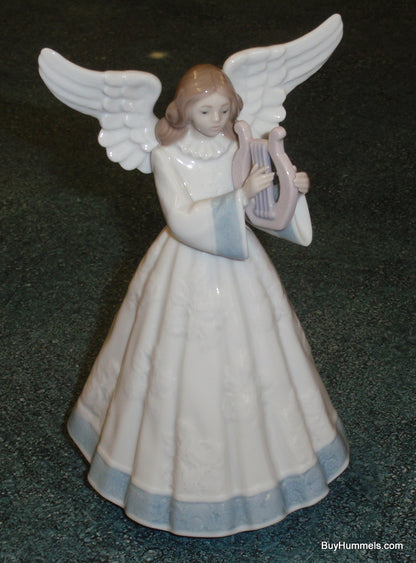 "Heavenly Harpist" Lladro Tree Topper Figurine #5830 - Angel with Harp