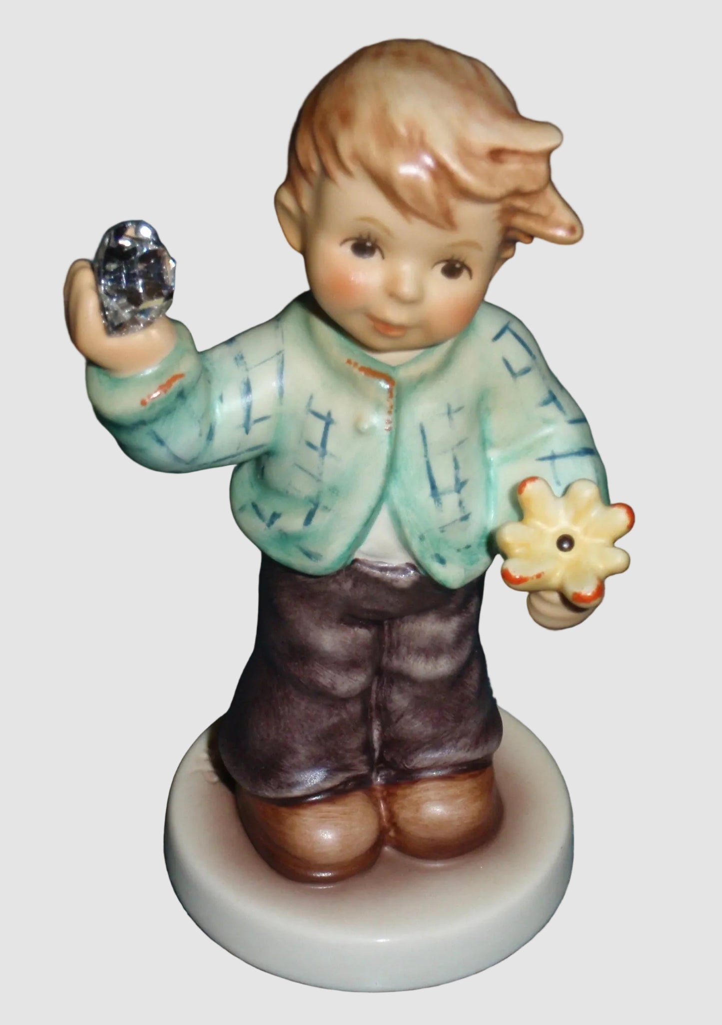 "Sweetheart" Goebel Hummel Figurine #2323 - Boy with Swarovski Crystal (4")