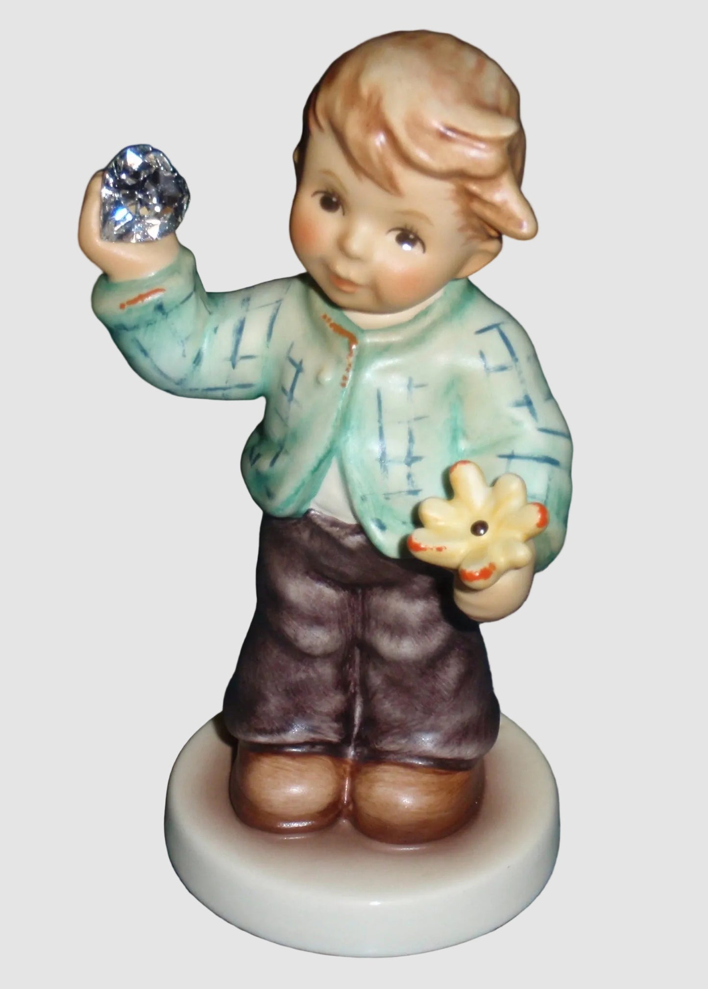 "Sweetheart" Goebel Hummel Figurine #2323 - Boy with Swarovski Crystal (4")