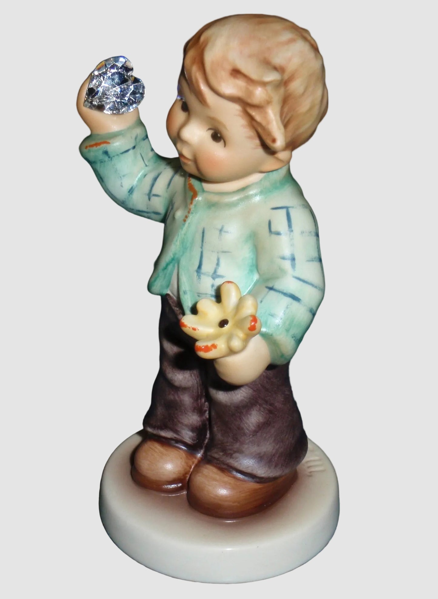 "Sweetheart" Goebel Hummel Figurine #2323 - Boy with Swarovski Crystal (4")