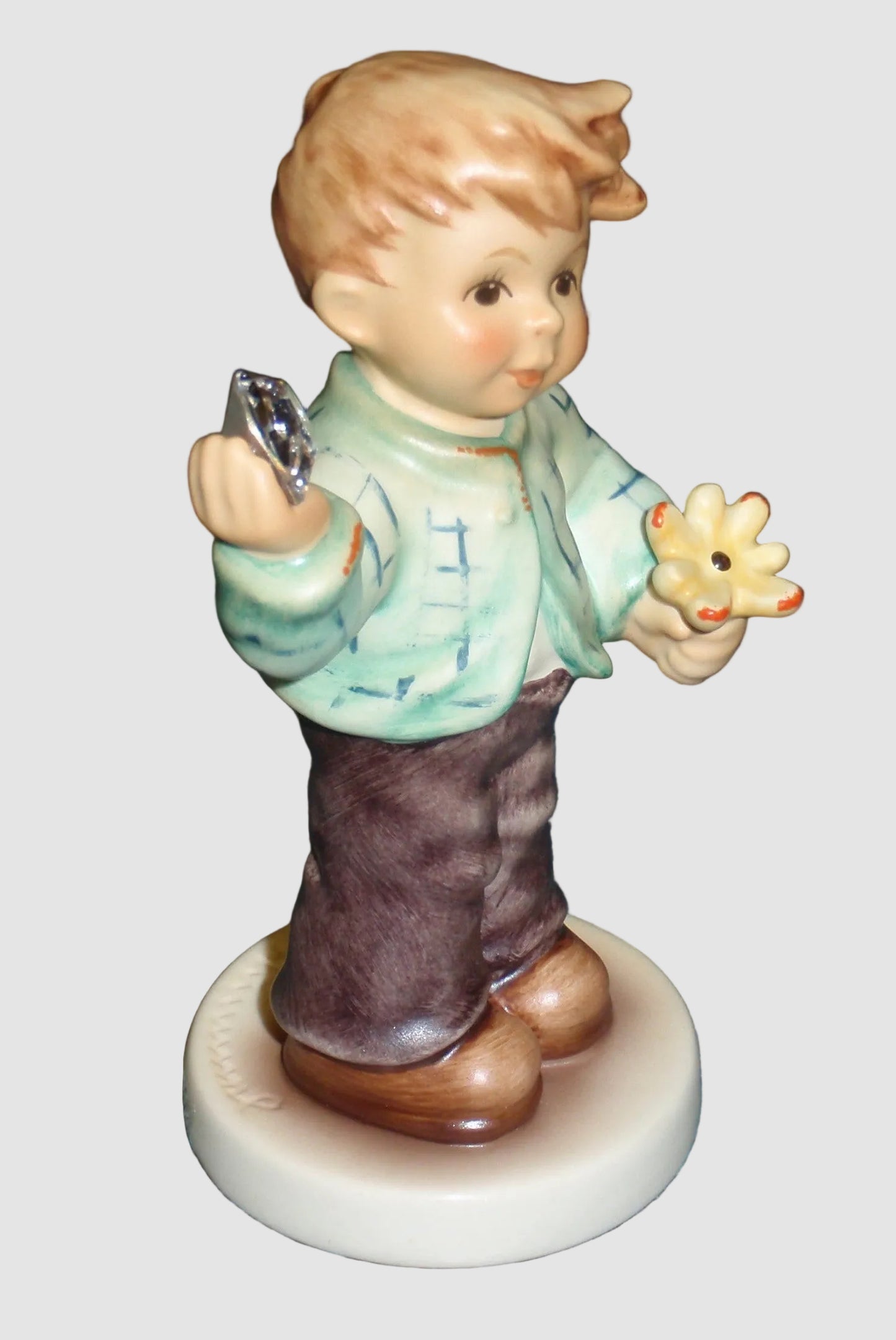 "Sweetheart" Goebel Hummel Figurine #2323 - Boy with Swarovski Crystal (4")