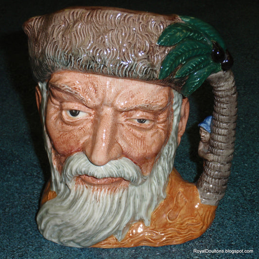 Robinson Crusoe Royal Doulton Character Jug D6532 Large Version with Palm Tree Handle