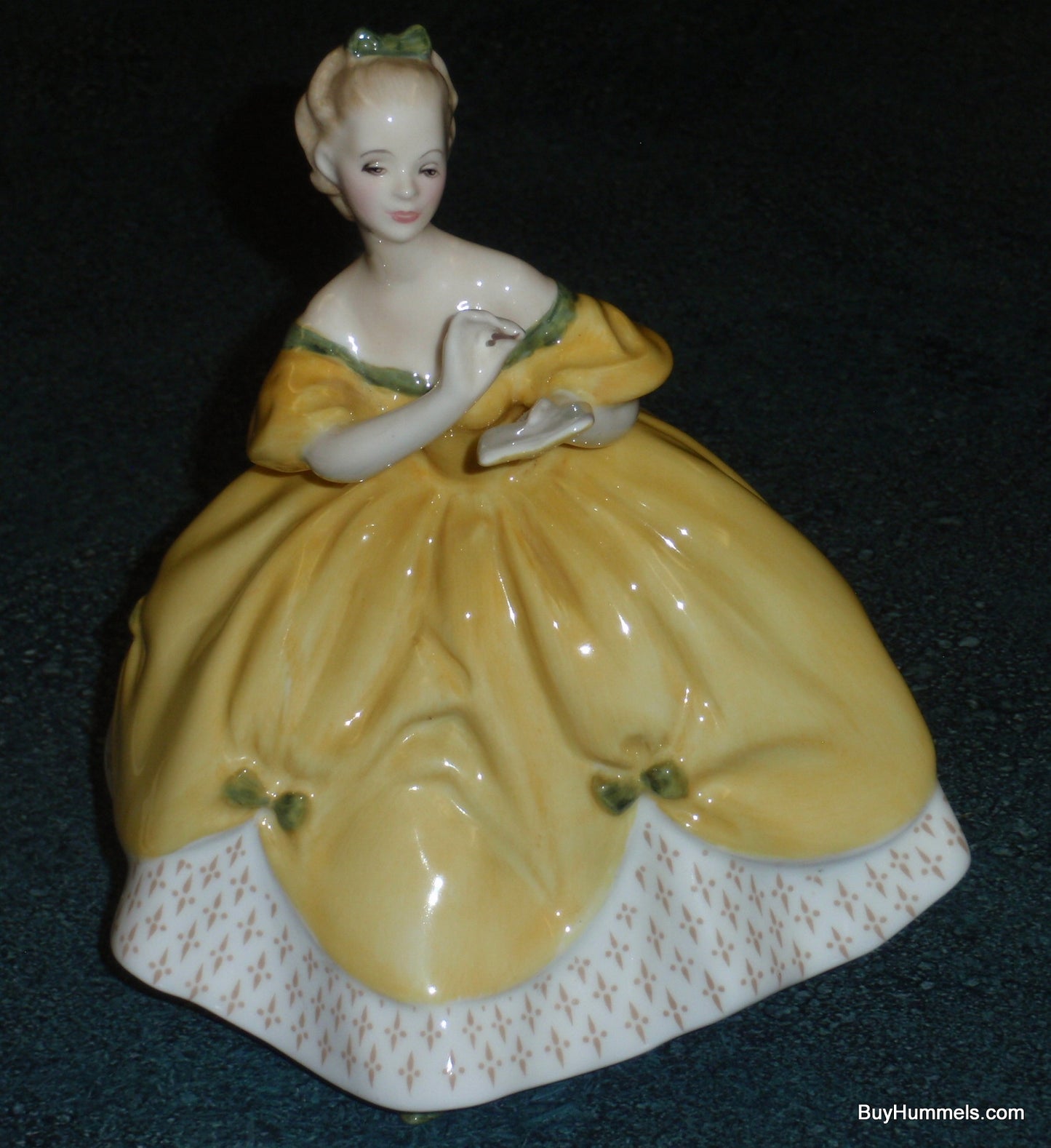 Royal Doulton England "The Last Waltz" HN 2315 Figurine - GIRL IN YELLOW DRESS WAITING FOR THE NEXT DANCE!