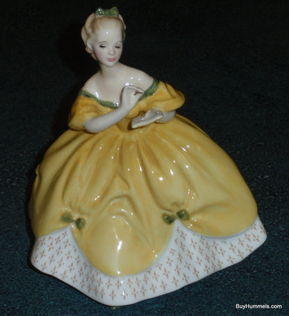 Royal Doulton England "The Last Waltz" HN 2315 Figurine - GIRL IN YELLOW DRESS WAITING FOR THE NEXT DANCE!