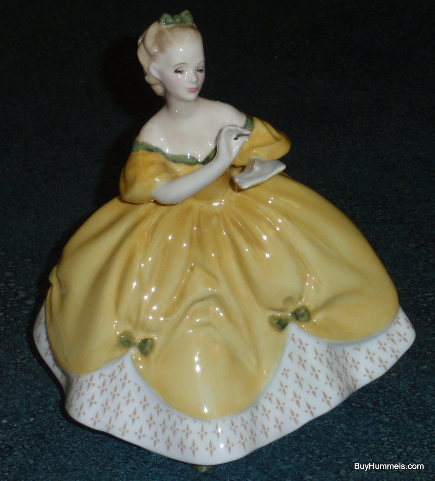 Royal Doulton England "The Last Waltz" HN 2315 Figurine - GIRL IN YELLOW DRESS WAITING FOR THE NEXT DANCE!