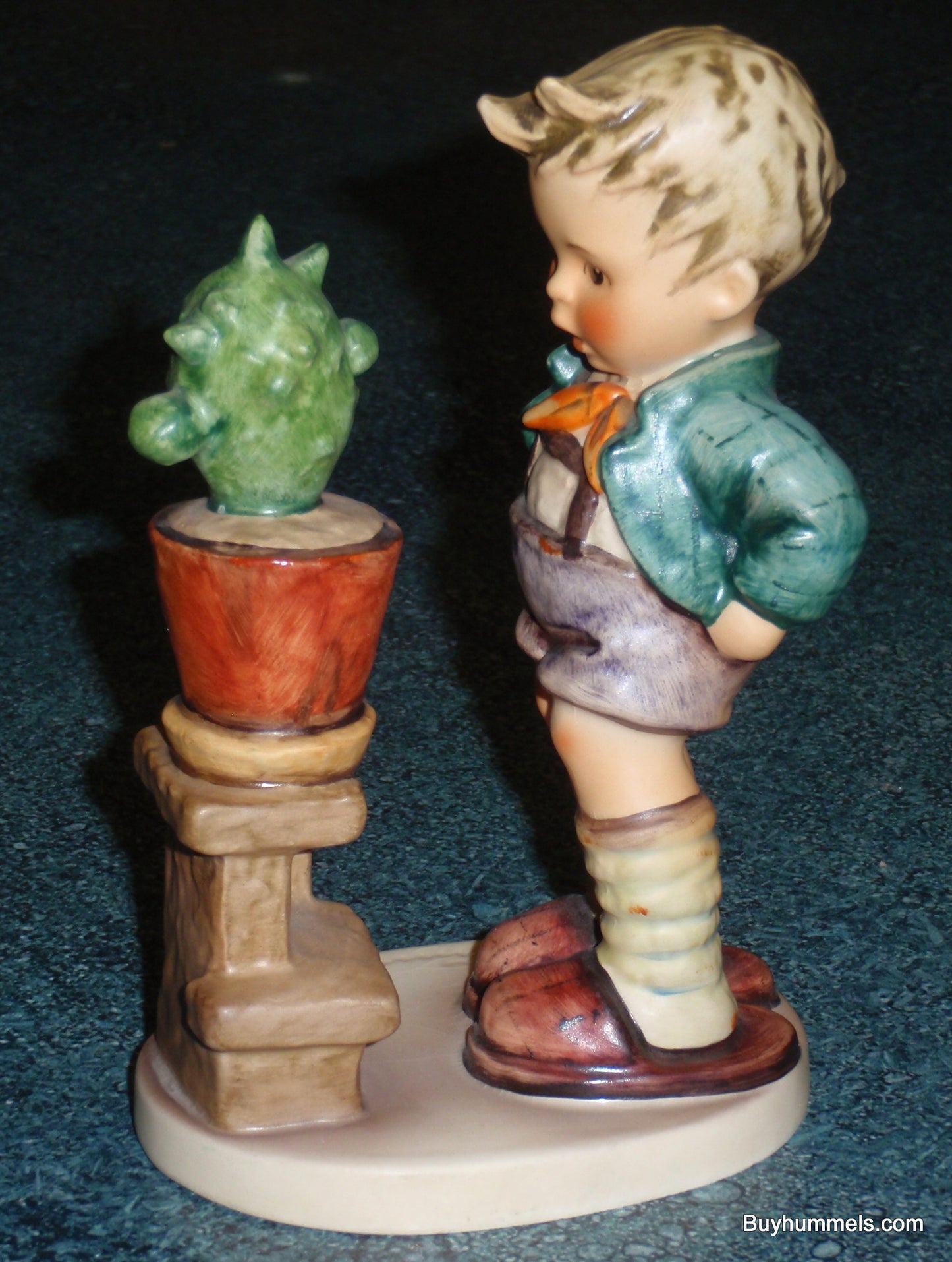 "Confidentially" Goebel Hummel Figurine #314 Boy Talking To Cactus - CUTE GIFT!