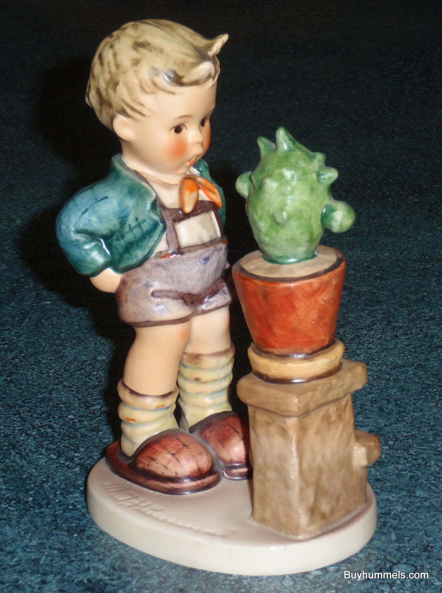 "Confidentially" Goebel Hummel Figurine #314 Boy Talking To Cactus - CUTE GIFT!