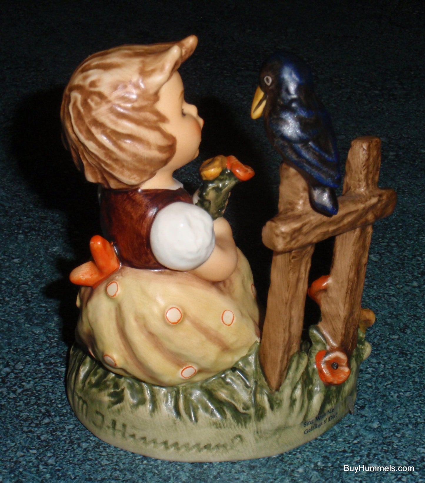 Goebel Hummel Figurine "Sing With Me" #405 - Girl Singing With Black Bird