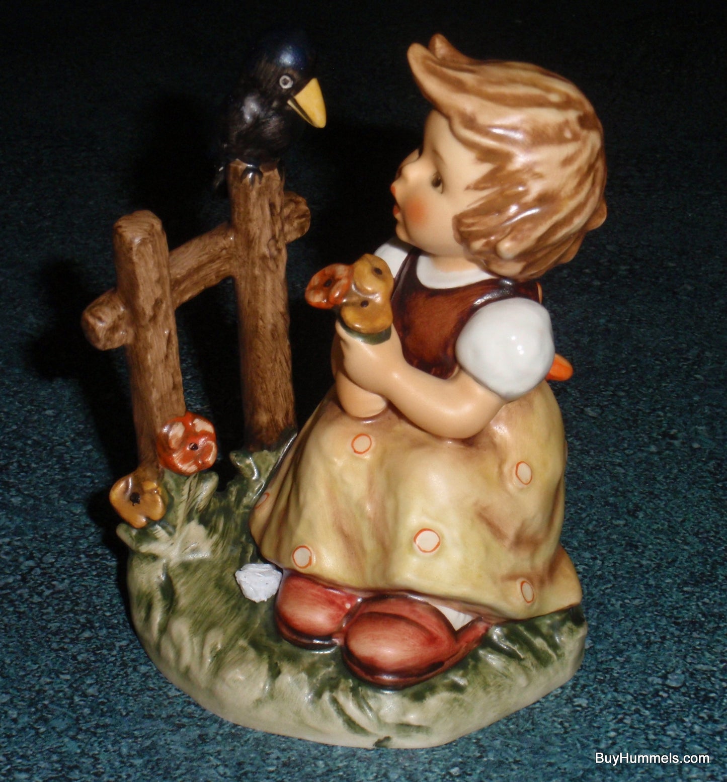 Goebel Hummel Figurine "Sing With Me" #405 - Girl Singing With Black Bird