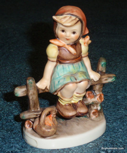 "Just Resting" Goebel Hummel Figurine #112 3/0 - Little Girl On Fence