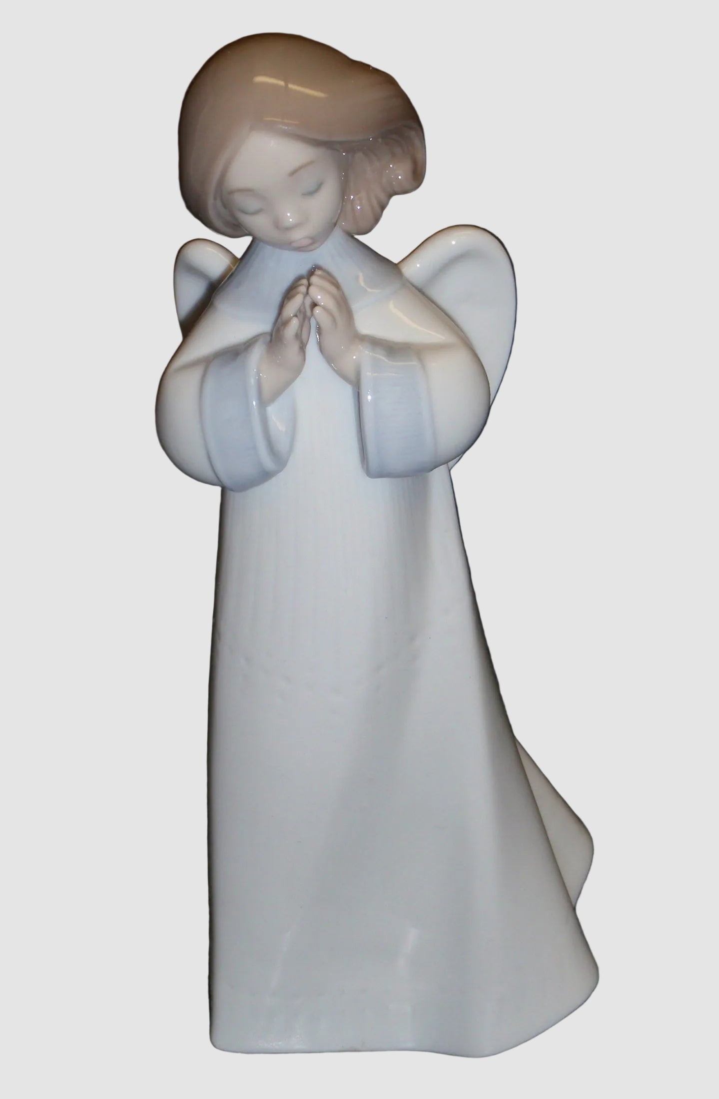 Lladro An Angel's Song Figurine 6789 Jose Puche Singing Angel White Blue Gown Glossy Retired Spain Porcelain