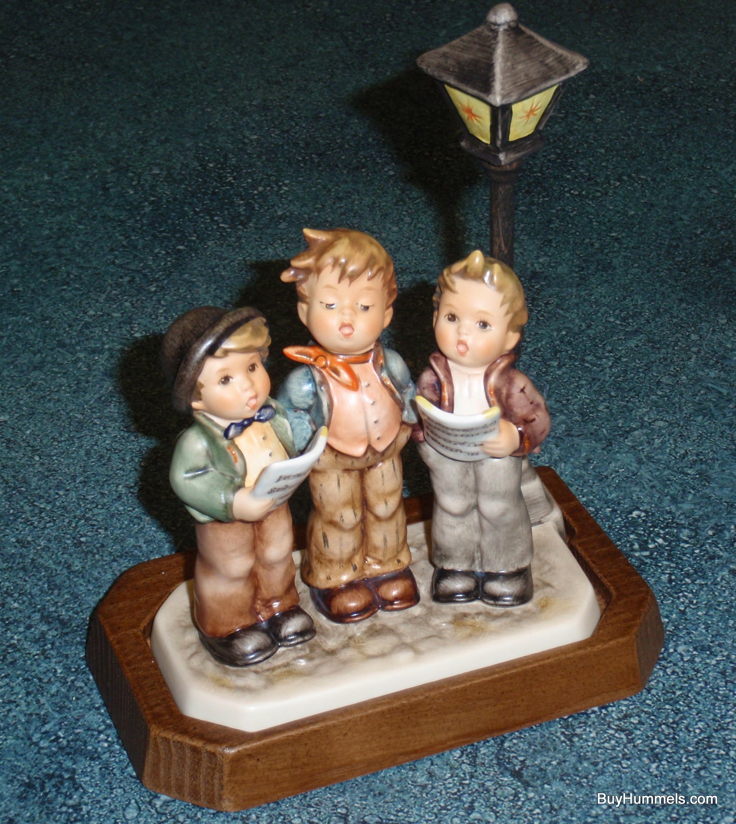 "Tuneful Trio" Goebel Hummel Figurine #757 With Wooden Stand