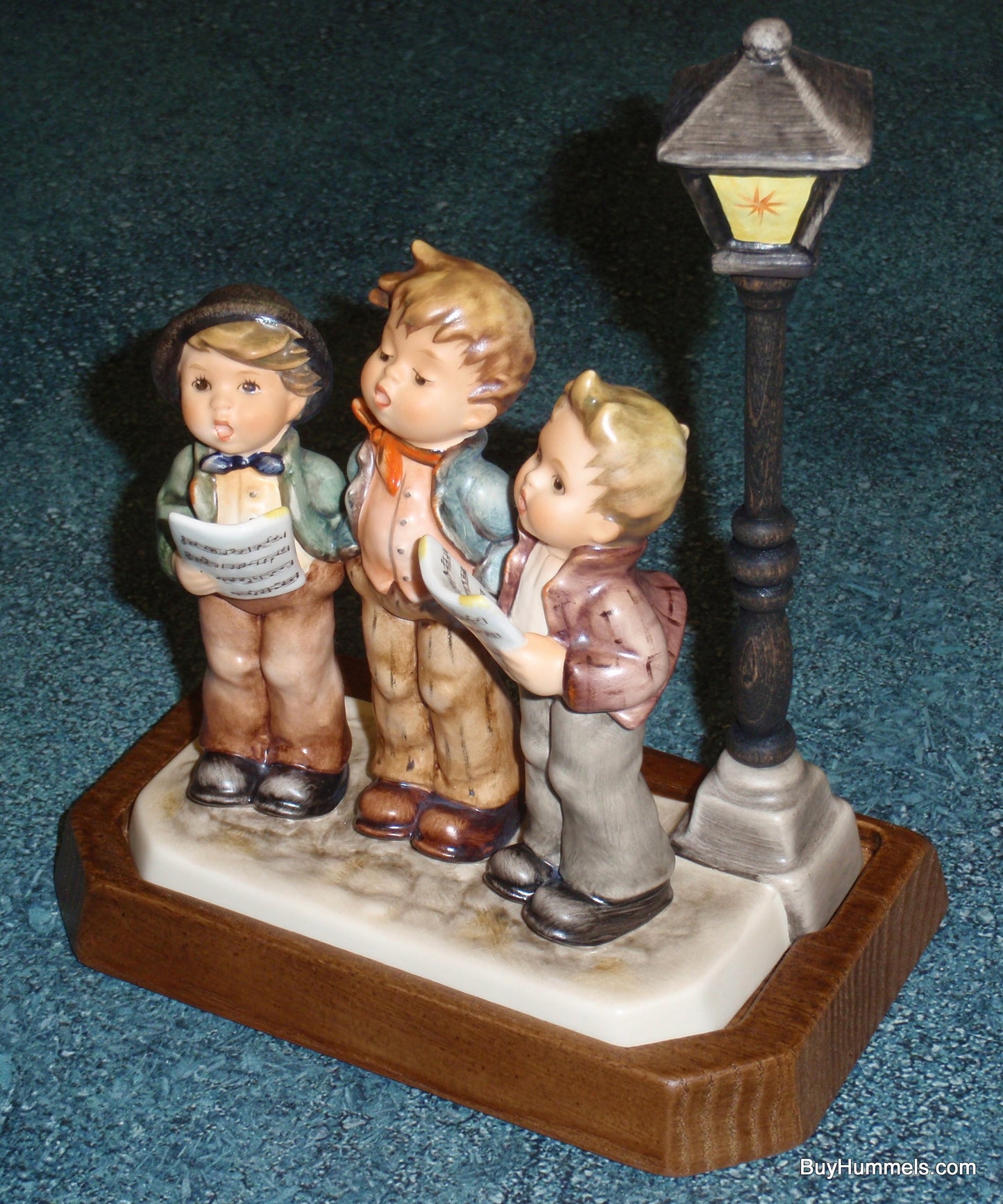 "Tuneful Trio" Goebel Hummel Figurine #757 With Wooden Stand