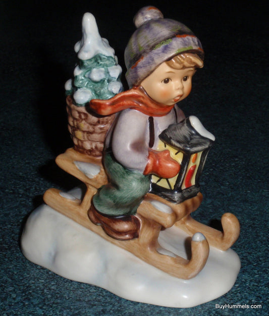 "Ride Into Christmas" Goebel Hummel Figurine #396 2/0 - Little Boy Sledding With Christmas Tree!