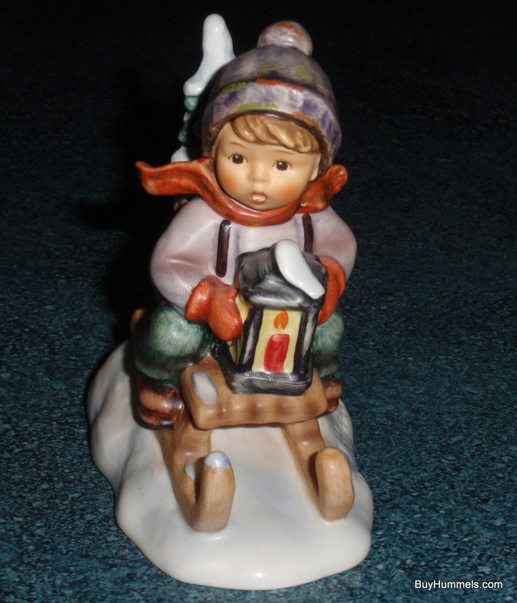 "Ride Into Christmas" Goebel Hummel Figurine #396 2/0 - Little Boy Sledding With Christmas Tree!