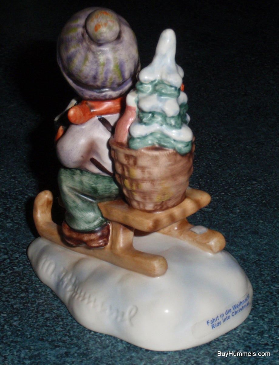 "Ride Into Christmas" Goebel Hummel Figurine #396 2/0 - Little Boy Sledding With Christmas Tree!