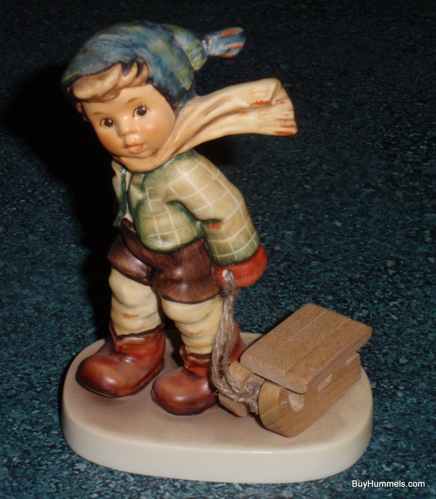 "Winter Sleigh Ride" Goebel Hummel Figurine #2047 - Wooden Sled (4")