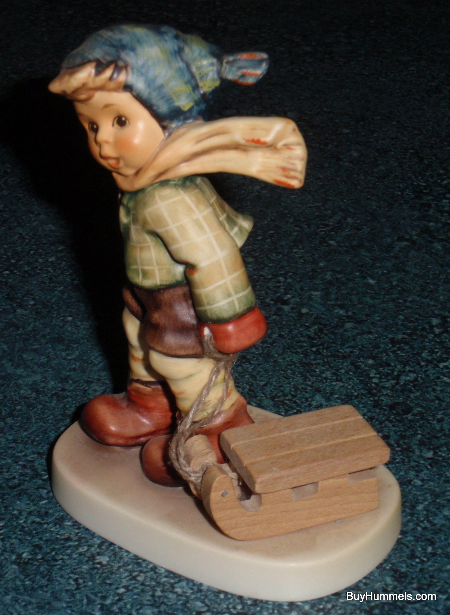 "Winter Sleigh Ride" Goebel Hummel Figurine #2047 - Wooden Sled (4")