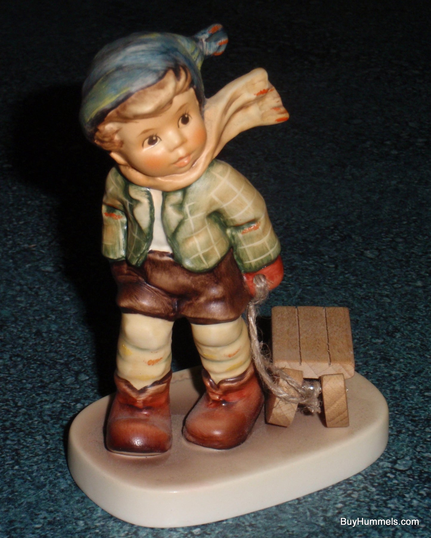 "Winter Sleigh Ride" Goebel Hummel Figurine #2047 - Wooden Sled (4")