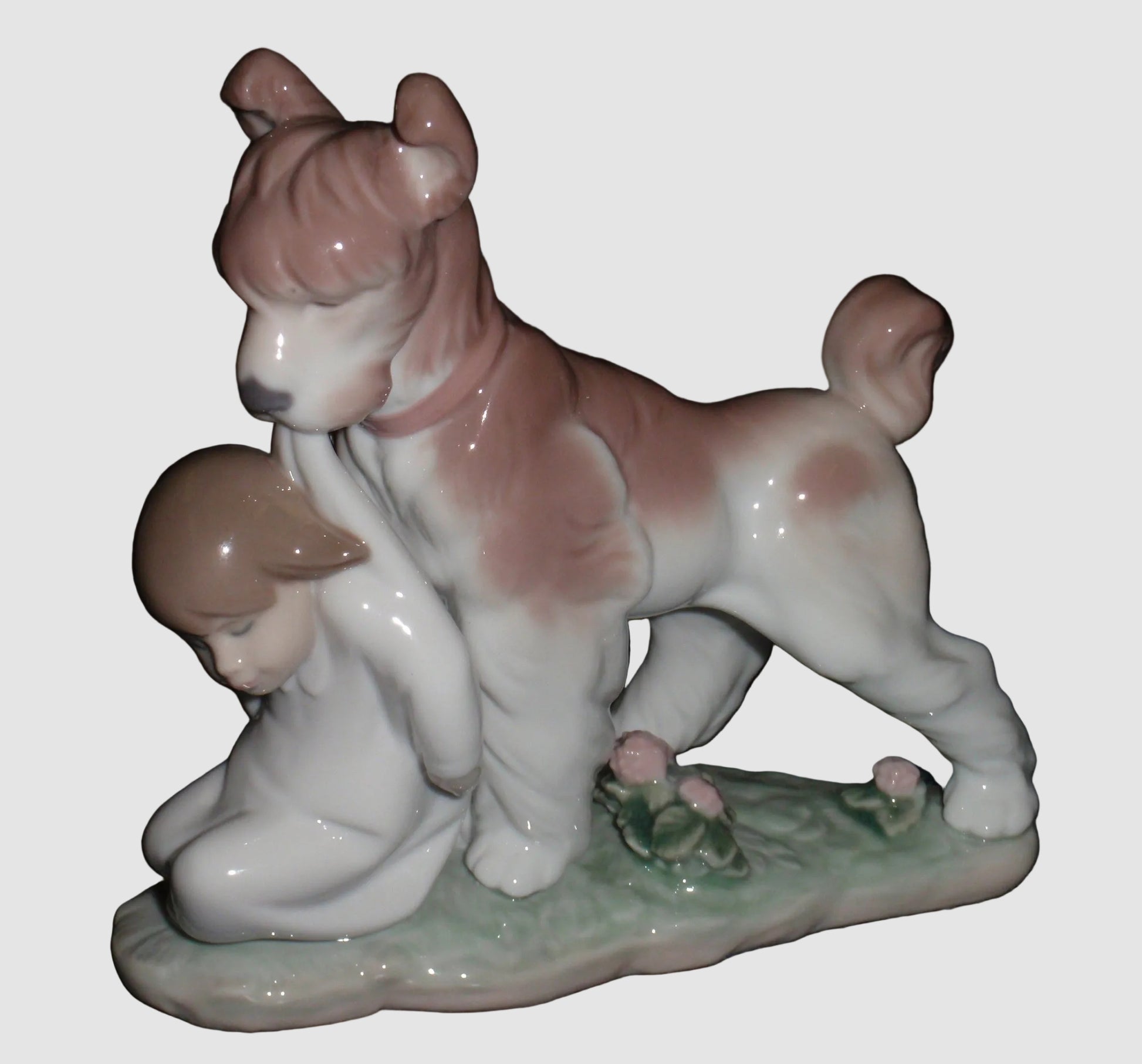 Lladro Safe And Sound 6556 Dog Carrying Child by Nightshirt Figurine by Joan Coderch