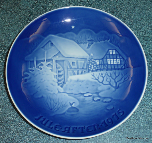 B & G Copenhagen Denmark 1975 Christmas Plate with Snowy Water Mill 9075 - CHRISTMAS GIFT!