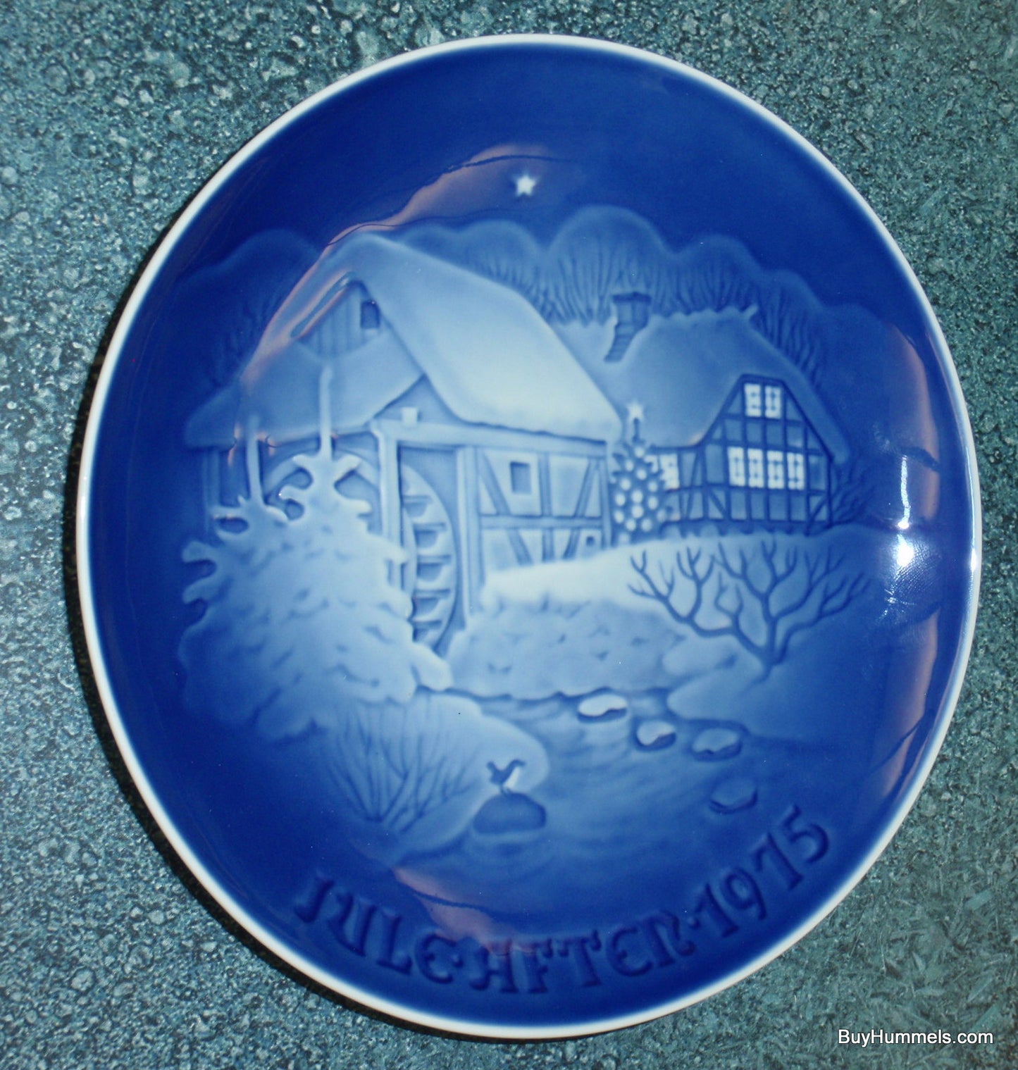 B & G Copenhagen Denmark 1975 Christmas Plate with Snowy Water Mill 9075 - CHRISTMAS GIFT!