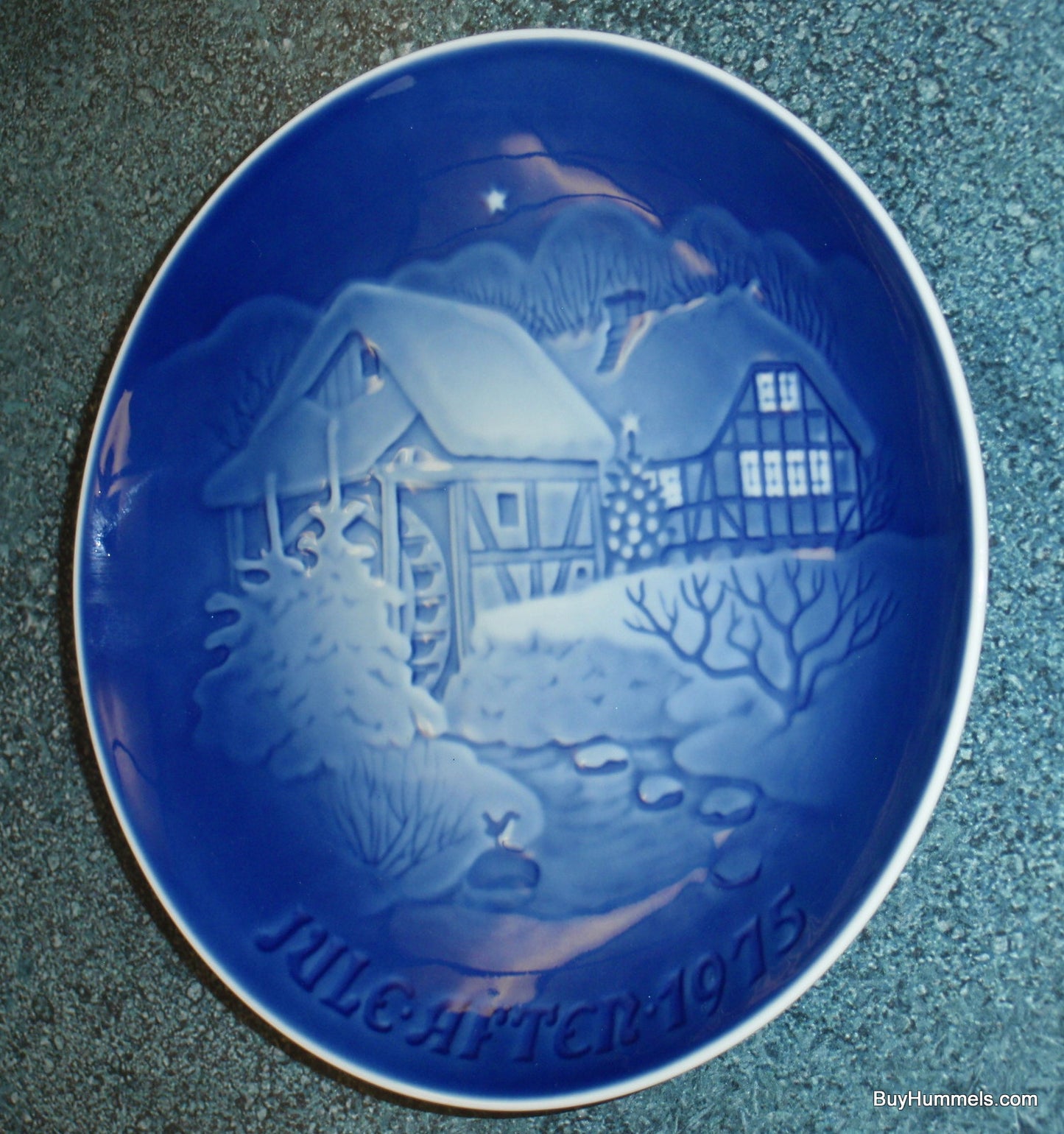 B & G Copenhagen Denmark 1975 Christmas Plate with Snowy Water Mill 9075 - CHRISTMAS GIFT!