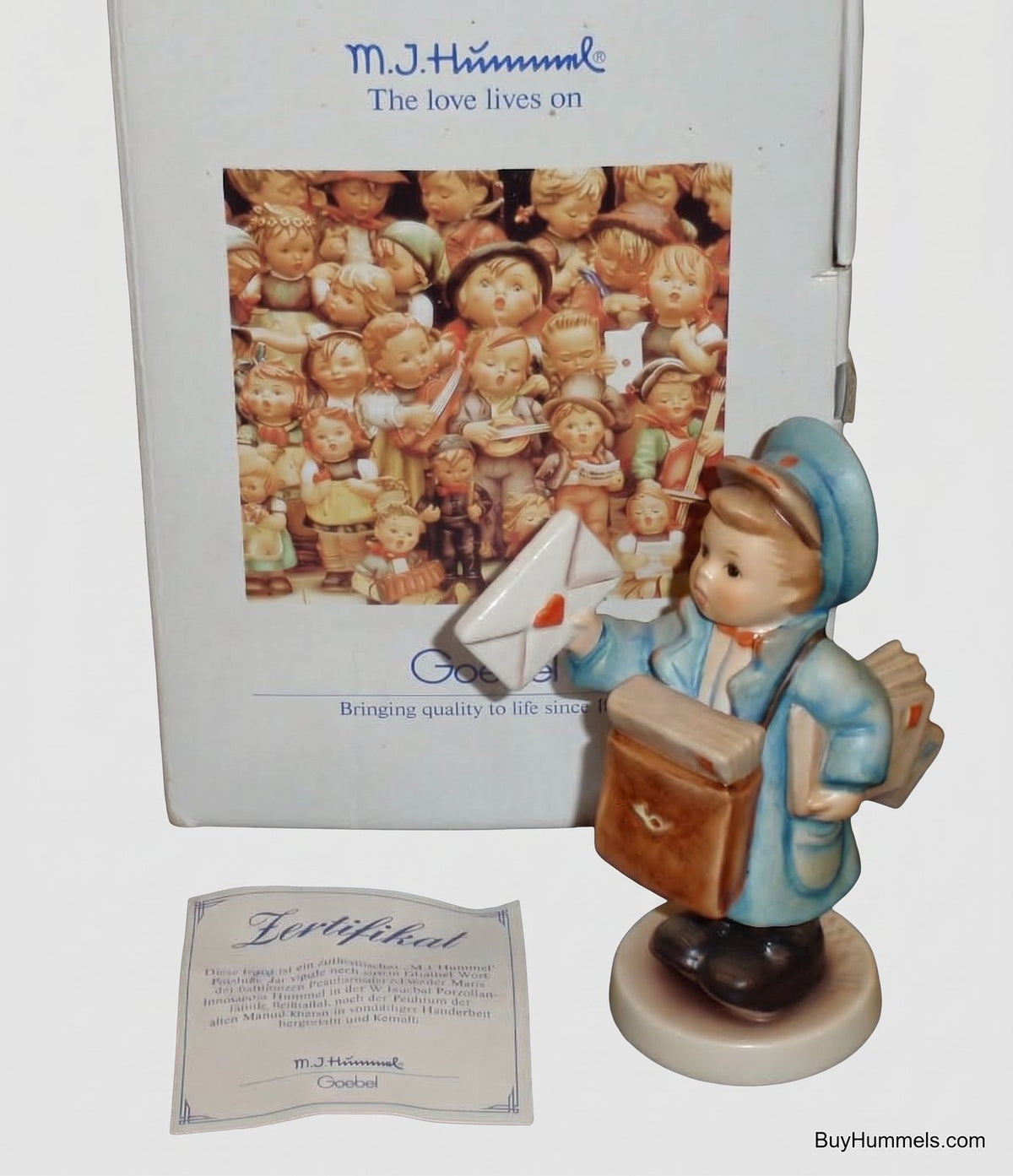 Goebel Hummel Postman Figurine 119 2/0 TMK7 Eilbote Arthur Moeller Mailman Original Box COA Vintage Germany Porcelain