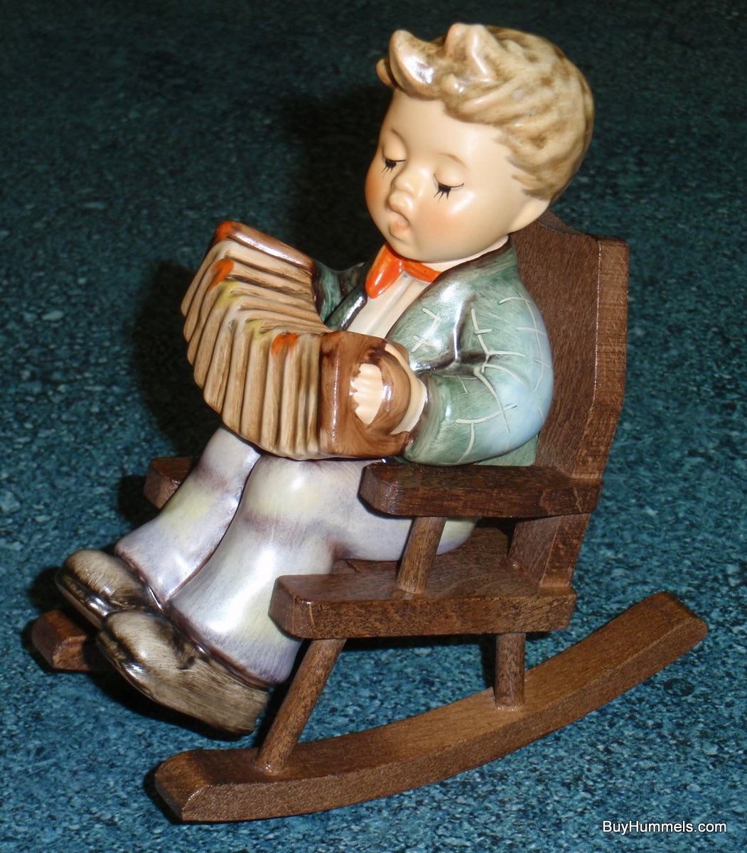 Goebel Hummel Practice Makes Perfect Figurine 771 Boy Accordion Rocking Chair Vintage