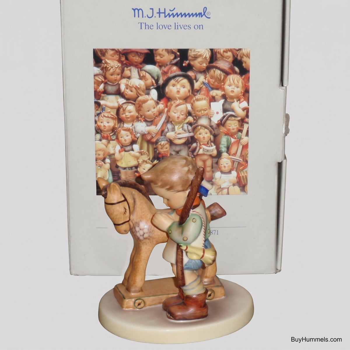 Goebel Hummel Prayer Before Battle Figurine 20 TMK6 Der fromme Reitersmann Arthur Moeller Boy Rocking Horse Original Box Vintage Germany Porcelain