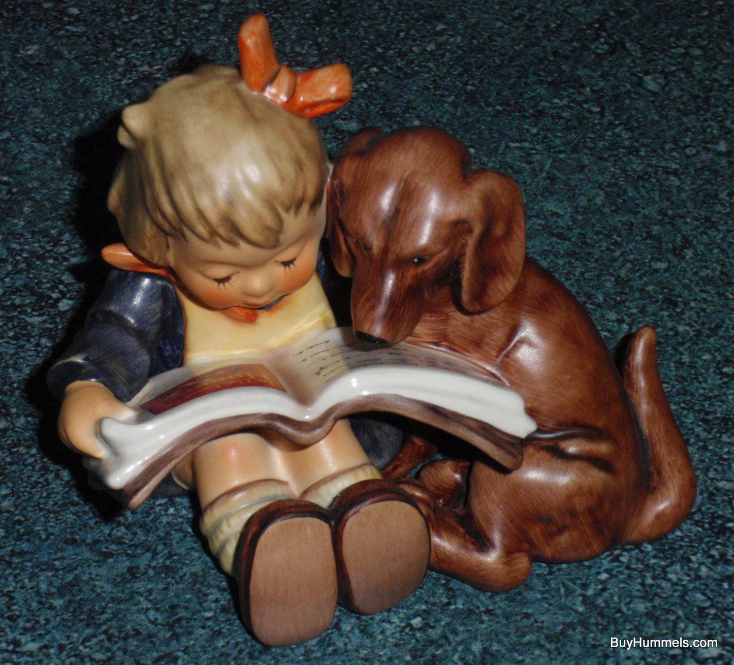 "Proud Moments" Goebel Hummel Figurine #800 - Girl Reading To Dachshund Puppy Dog!