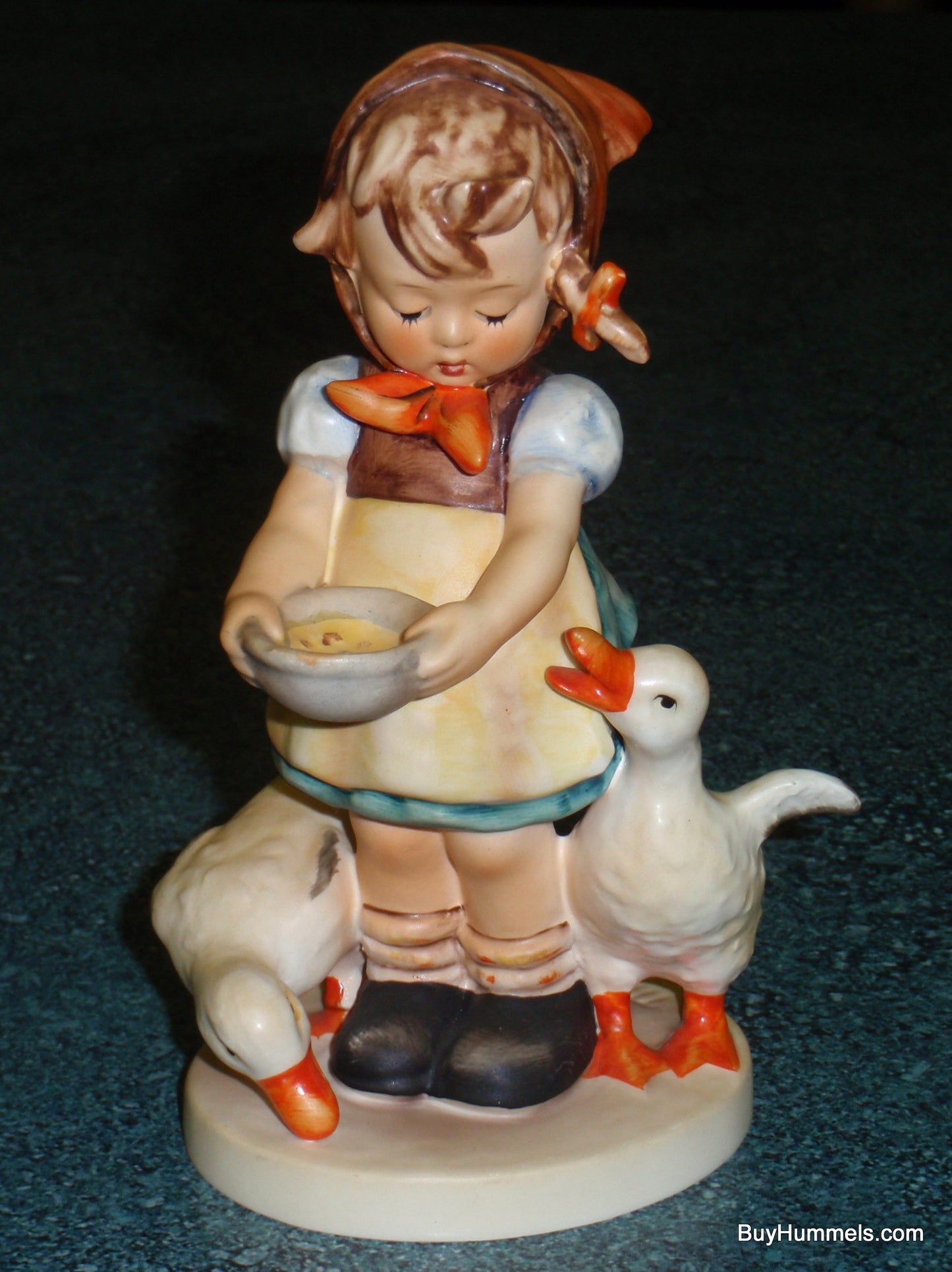 LARGE "Be Patient" Goebel Hummel Figurine #197/1 - Little Girl Feeding Ducks!