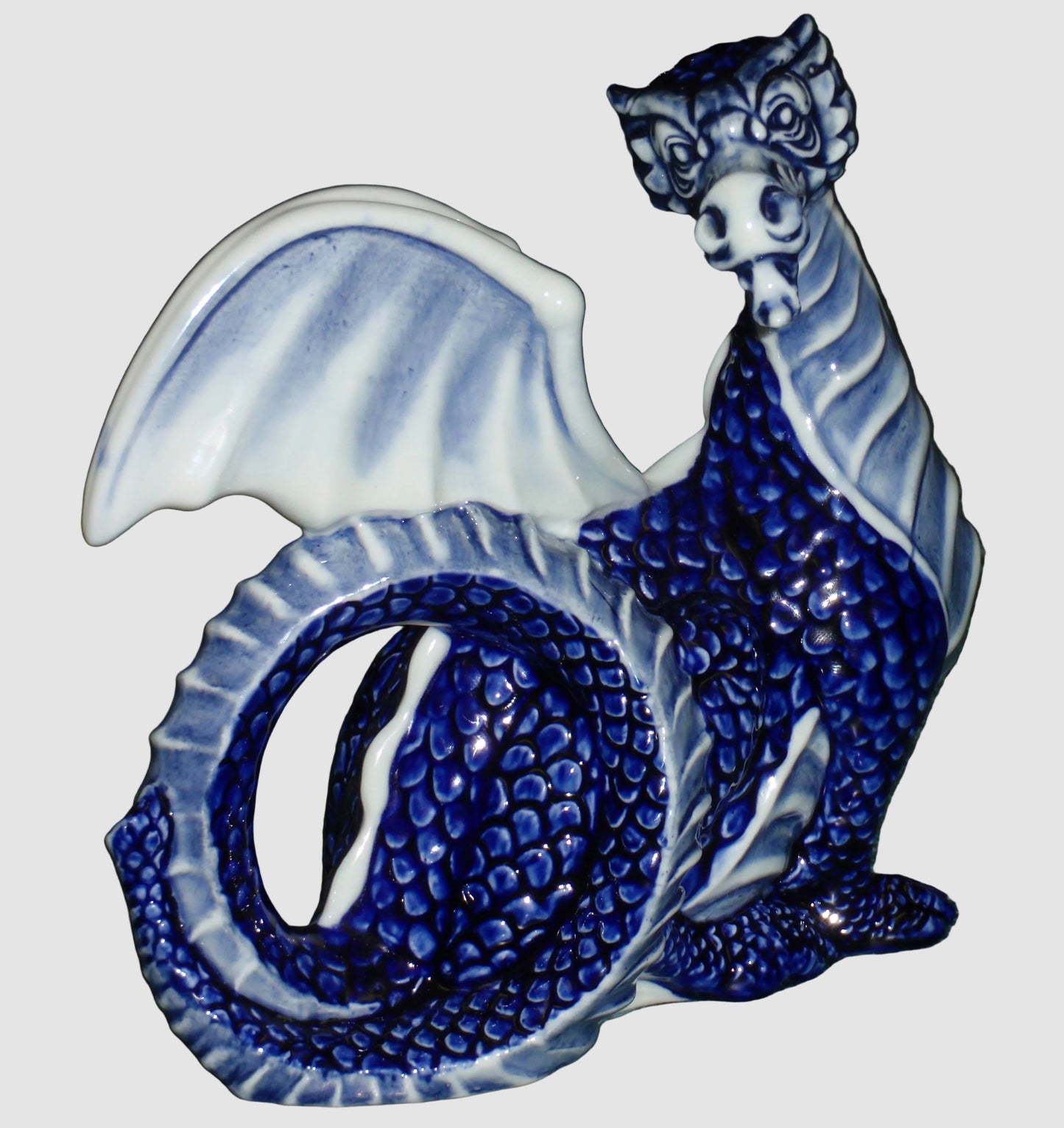 "Dragon" Royal Doulton Blue Flambe Figurine HN3552 - Collector's Club (5.75")
