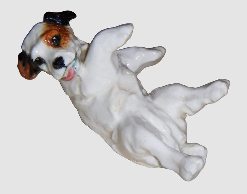 Royal Doulton Jack Russell Terrier Figurine HN 1098 Playful Puppy Dog Hand Painted English Bone China Vintage Glossy Finish