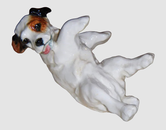 Royal Doulton Jack Russell Terrier Figurine HN 1098 Playful Puppy Dog Hand Painted English Bone China Vintage Glossy Finish