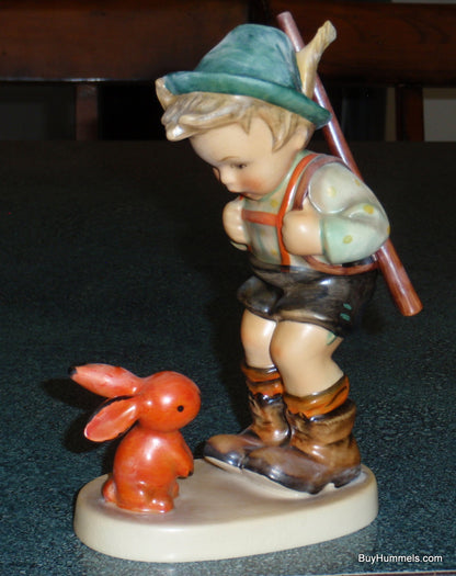 **LARGE** Sensitive Hunter Goebel Hummel Figurine #6/II Boy With Bunny - RARE!