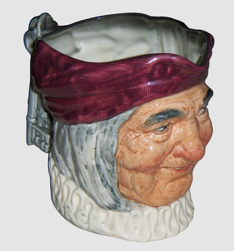 Royal Doulton Simon The Cellarer Character Jug D5504 Charles Noke Harry Fenton Wine Key Handle Large Toby Mug Pitcher Vintage England Porcelain