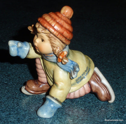 "Skating Lesson" Goebel Hummel Figurine #2058/A - Little Girl Learning To Skate!