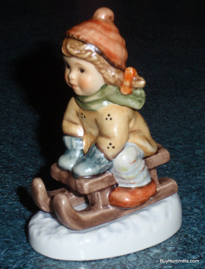 "Sleigh Ride" Holiday Goebel Hummel Figurine #2236 - Girl Sledding (3.25")