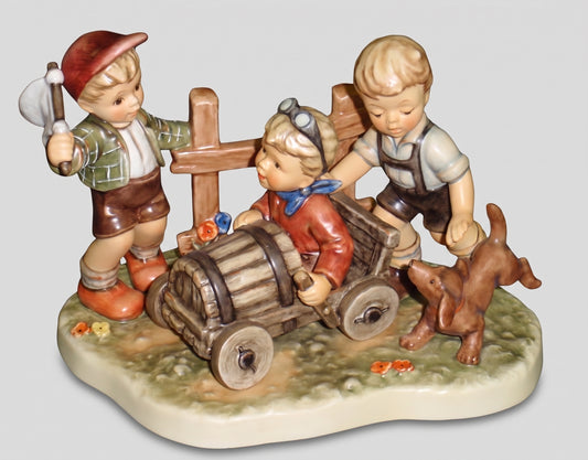 "Soap Box Derby" Goebel Hummel Figurine #2121 - Moments in Time (Rare)