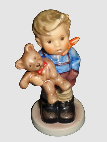 "Christmas Gift" Goebel Hummel Figurine #2074/A - Boy With Teddy Bear (3.5")